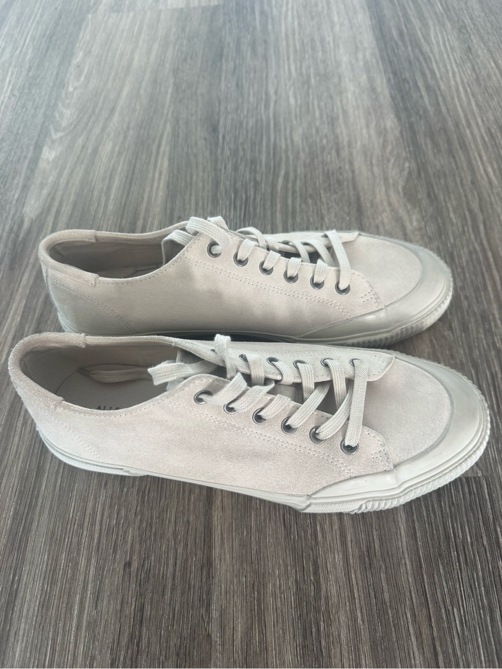 All Saints Men's Low-Top Suede Sneakers in Light Taupe